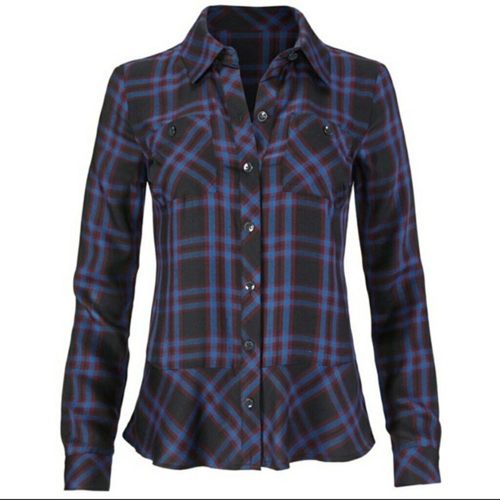 Cabi Moody Plaid Blouse **SOLD OUT STYLE**
